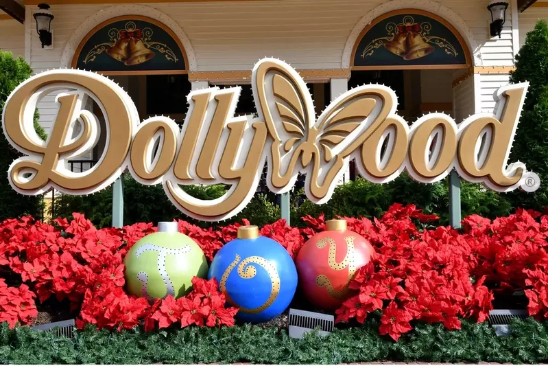 sign at Dollywood's Smoky Mountain Christmas