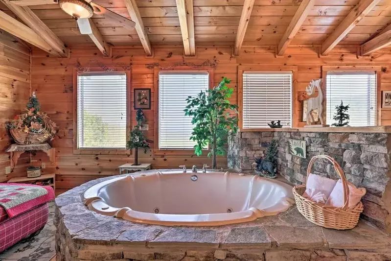 jacuzzi in center of room