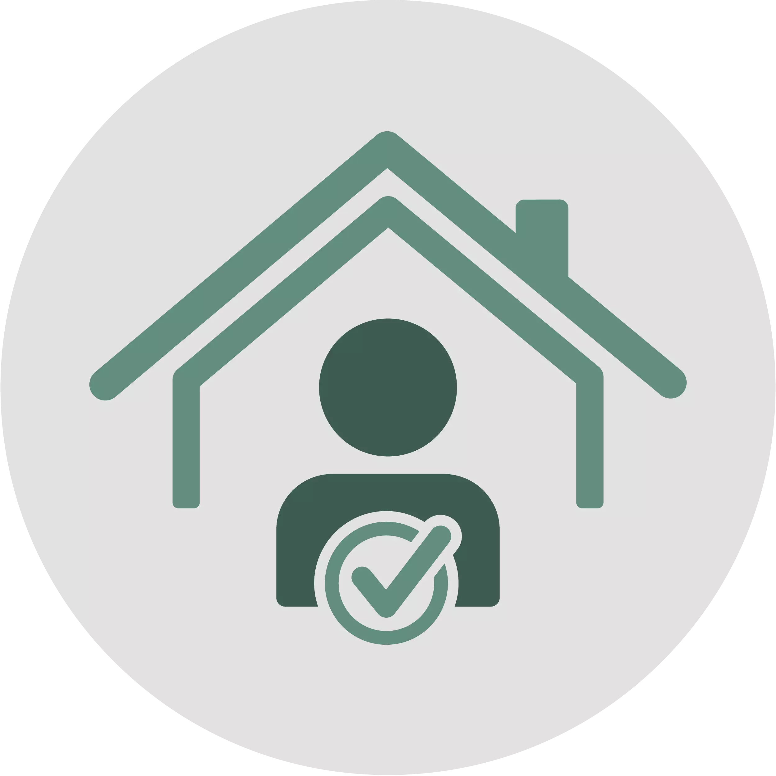 green house and person icon