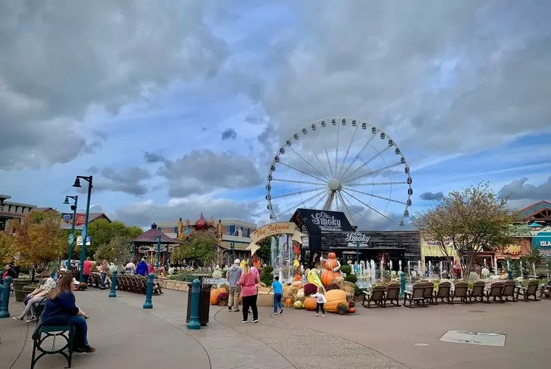 The Island in Pigeon Forge decorated for fall
